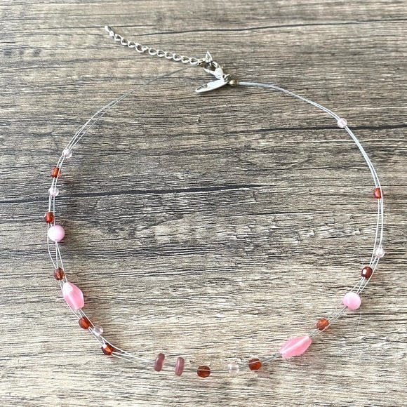 Red Pink Beaded Necklace - Picture 1 of 2